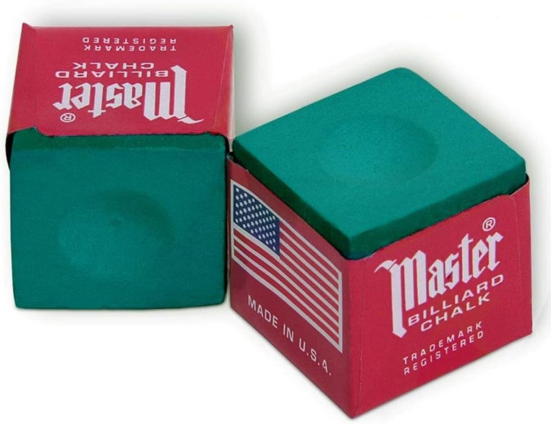 Master Chalk Master Billiard Pool Cue Chalk Premium Quality - 1 Dozen - Made in The USA + 2 pcs of Quality Billiard Pool Table Spots by Tweeten Fibre Co. - Image 2